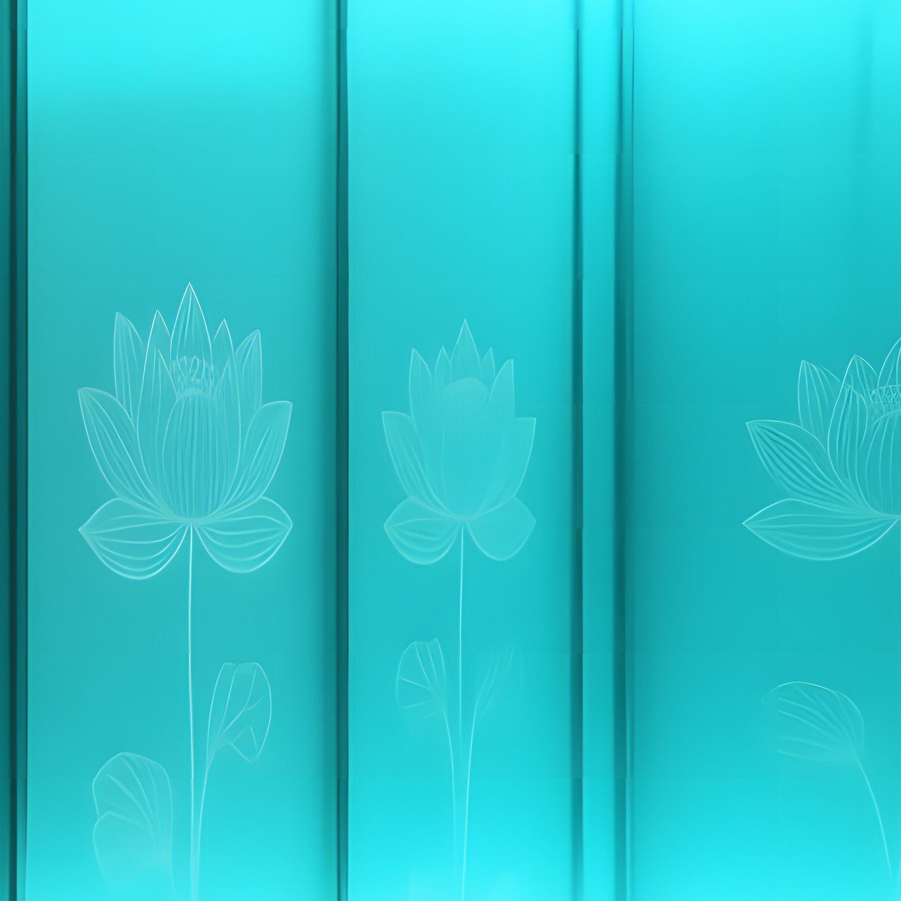 A Tranquil Indoor Spa, Walls Lined With Frosted Glass Panels Etched With Lotus Motifs, Diffusing - Full Resolution Quality Preview