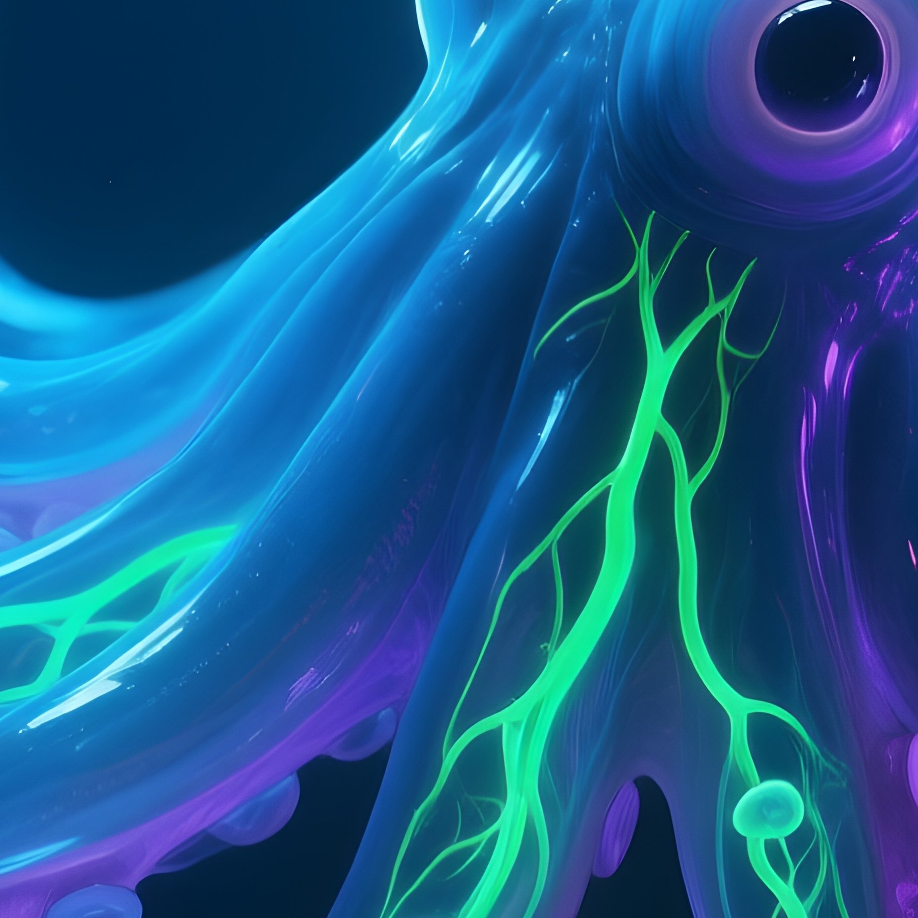 A Translucent Octopus Revealing Glowing Veins And Organs - Full Resolution Quality Preview