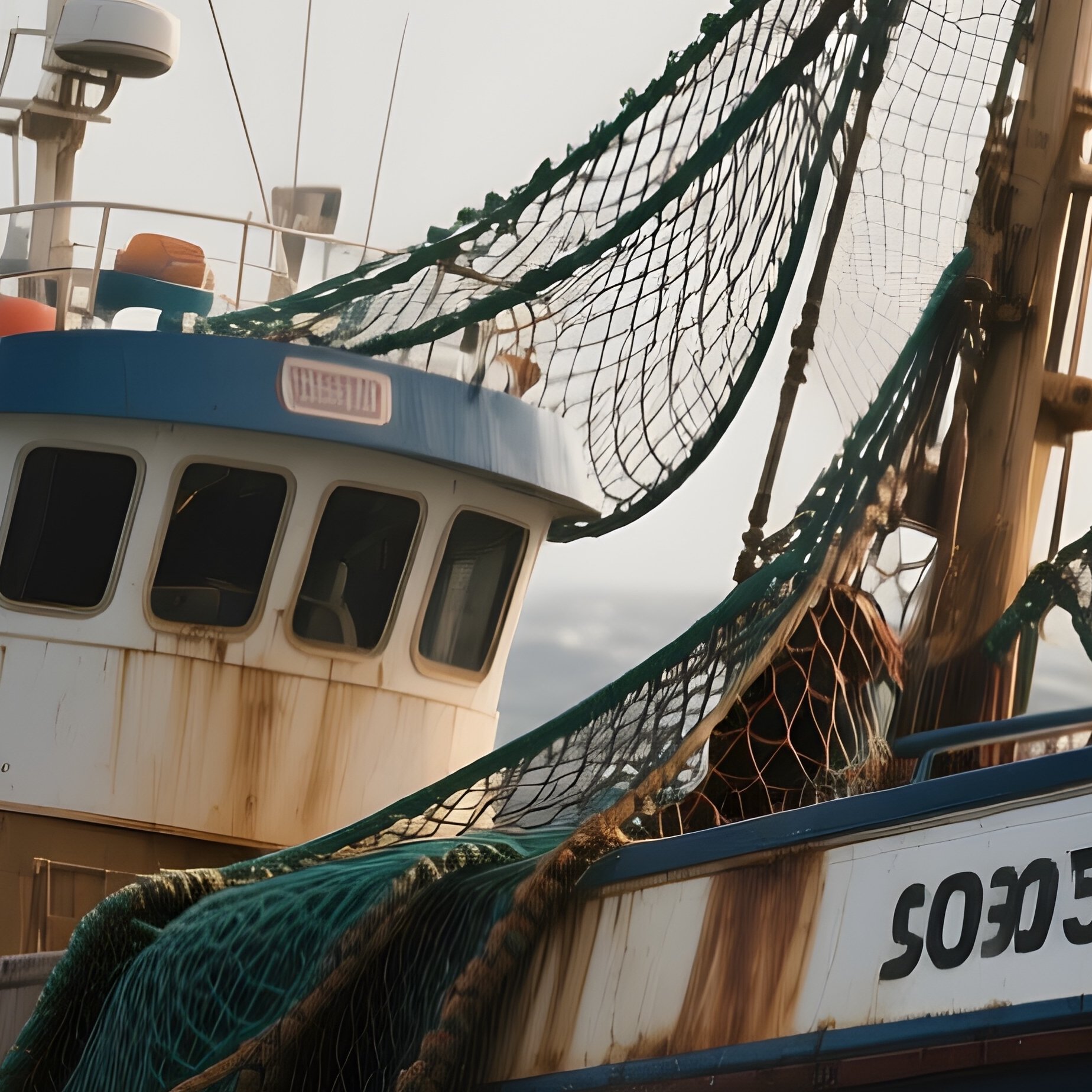 A Trawler Hauling Nets In Turbulent Offshore Waves - Full Resolution Quality Preview