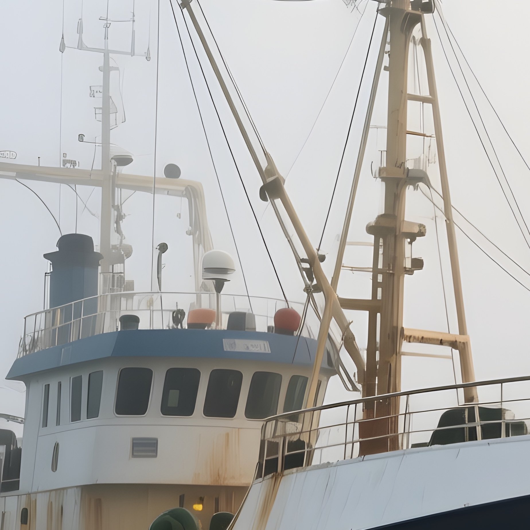 A Trawler Traveling Through Deep Ocean Fog - Full Resolution Quality Preview