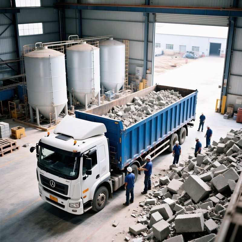 A Truck Loaded With Materials Inside A Warehouse Industrial
