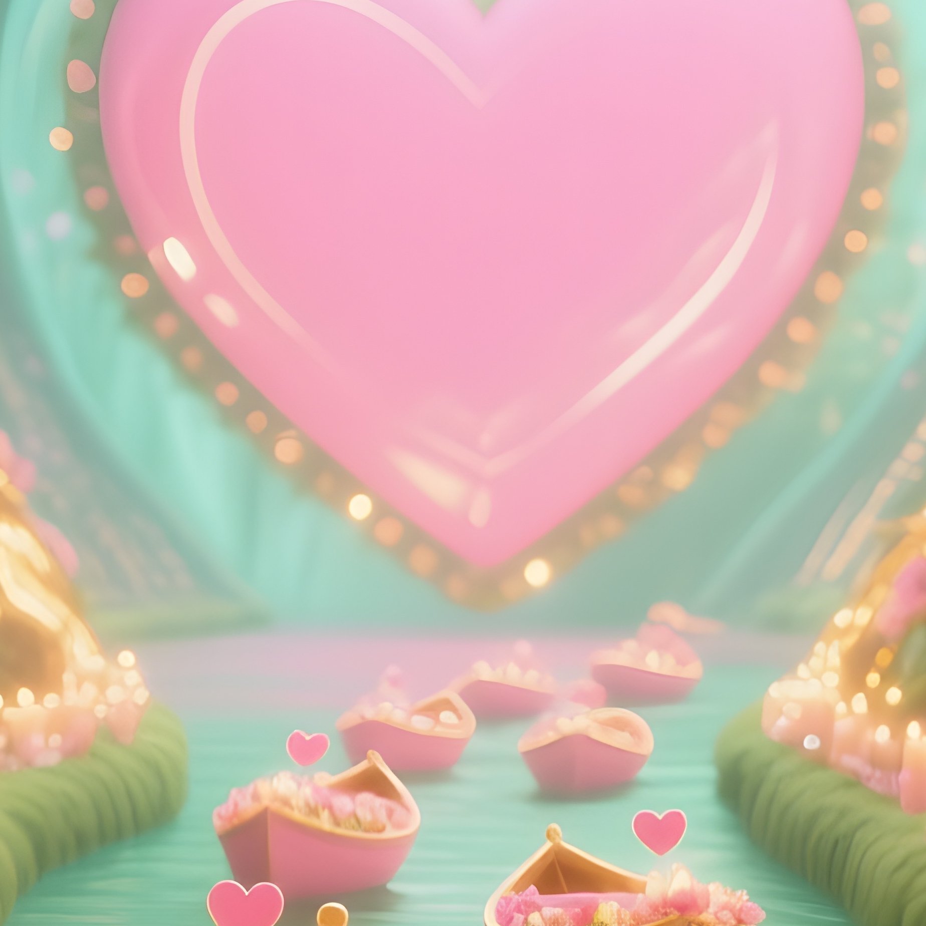 A Tunnel Of Love Boat Entering A Heart Shaped Archway 2 - Full Resolution Quality Preview