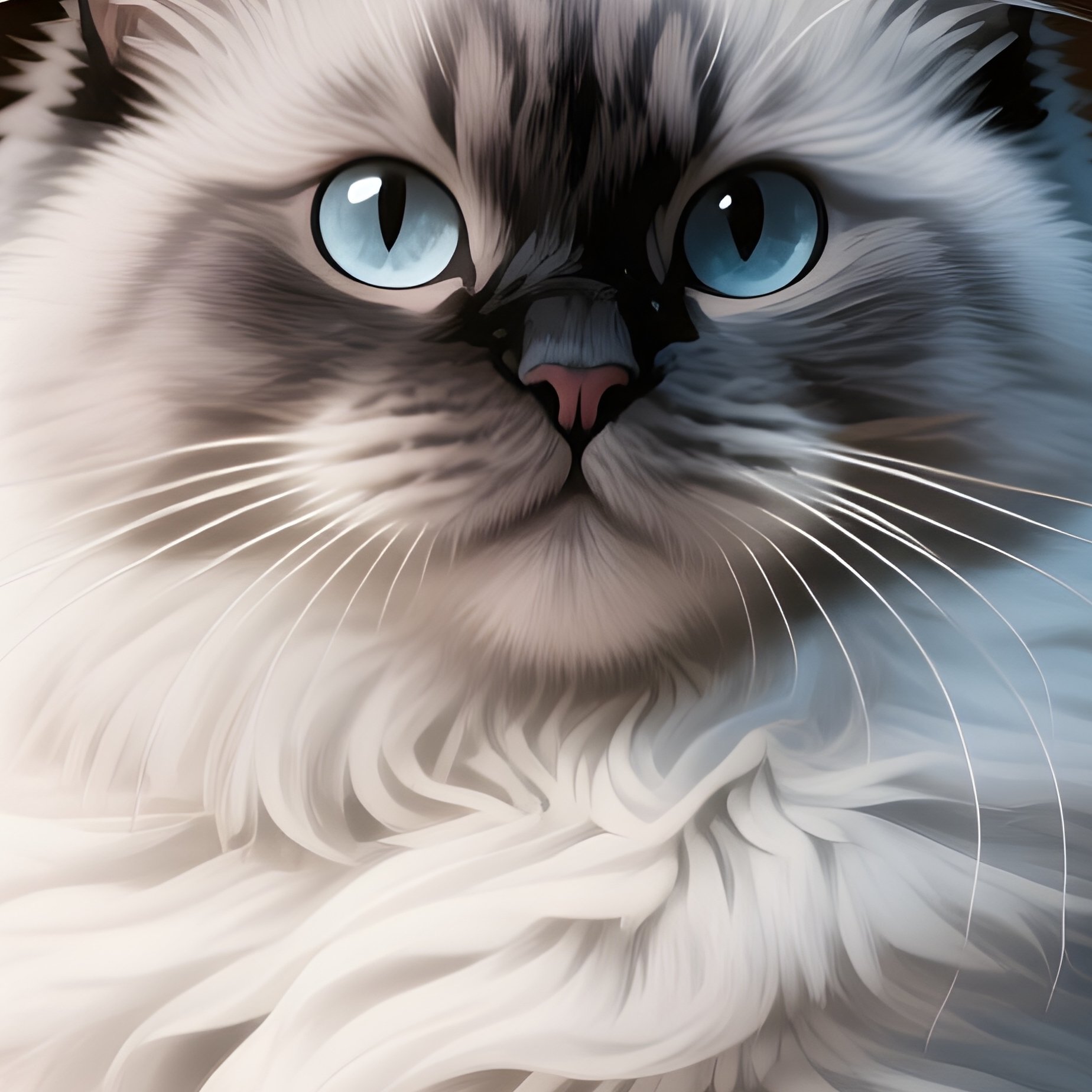 A Turkish Van Cat Sitting In A Too Small Container - Full Resolution Quality Preview