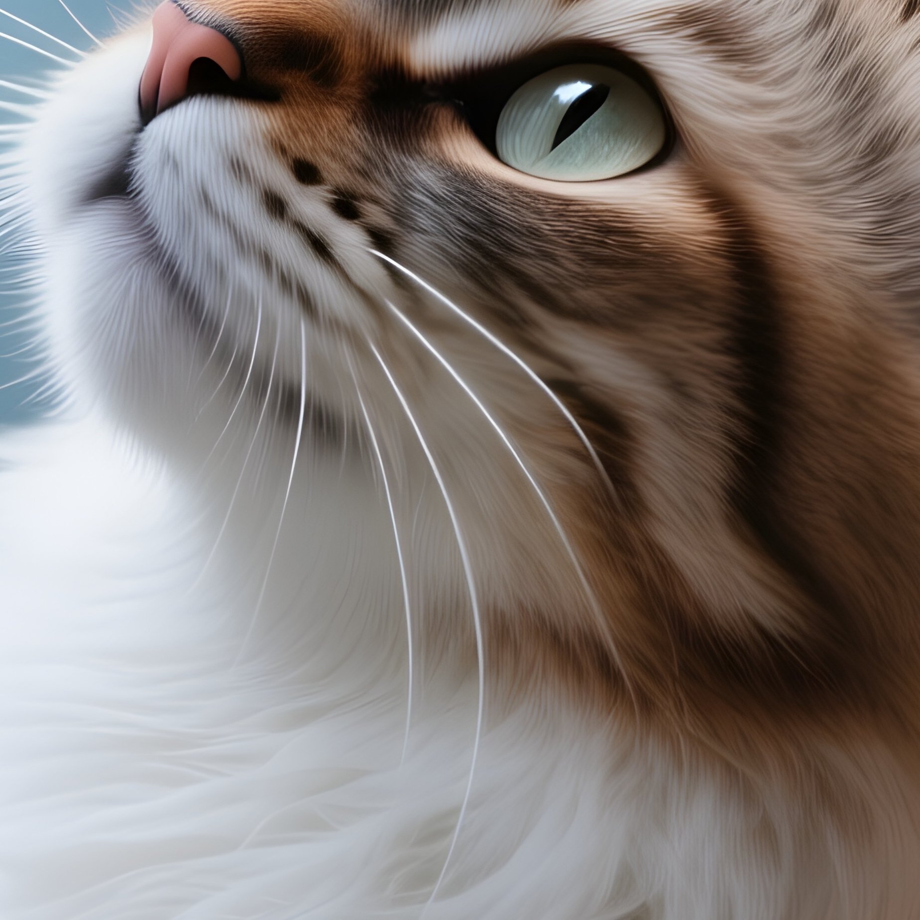 A Turkish Van Cat Sitting With Head Tilted Mythical Creature - Full Resolution Quality Preview
