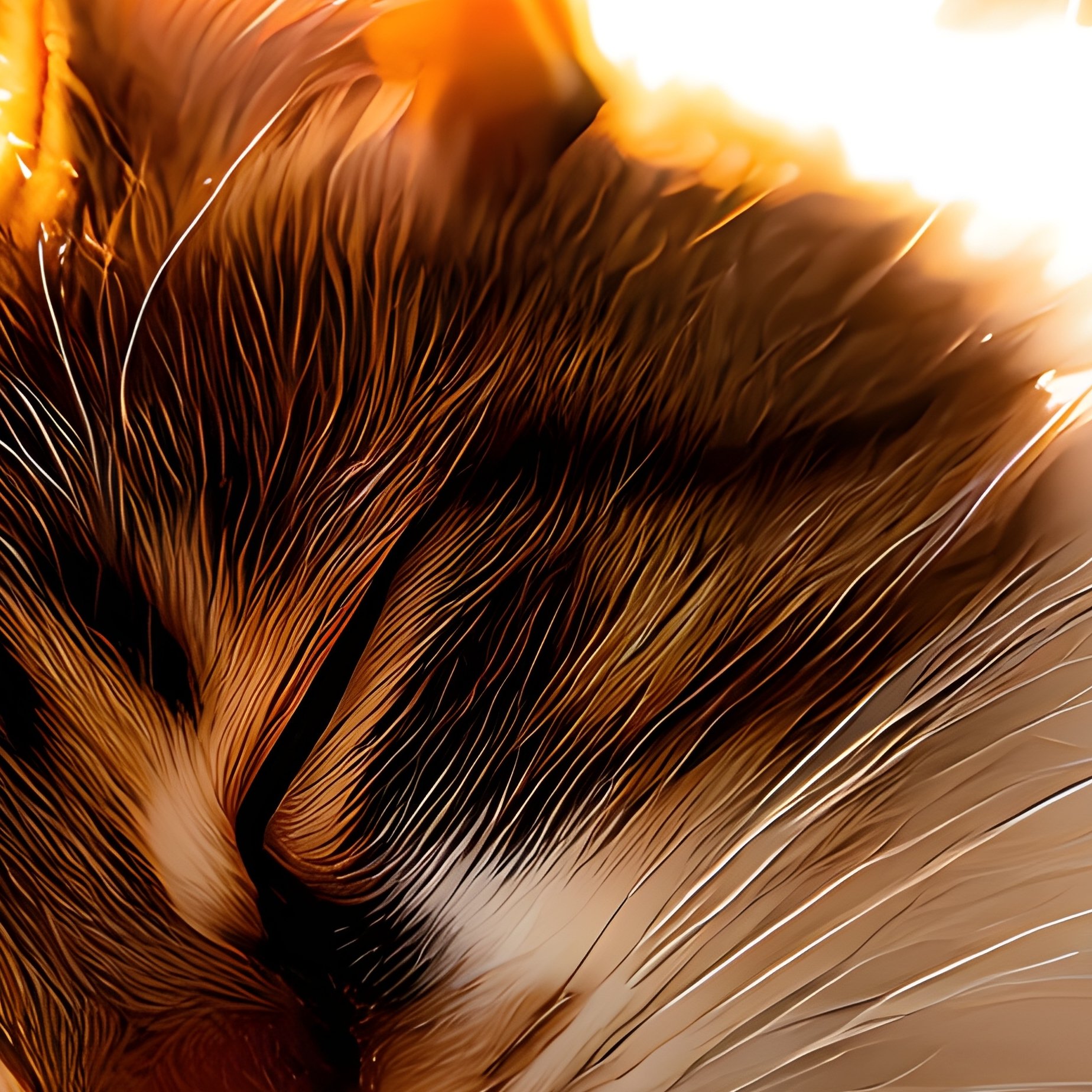 A Turkish Van Cat Sleeping In A Sunbeam - Full Resolution Quality Preview