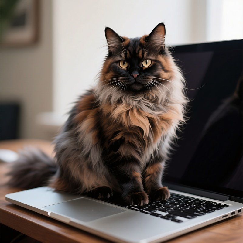 A Turkish Van Cat Standing On A Keyboard Or Laptop