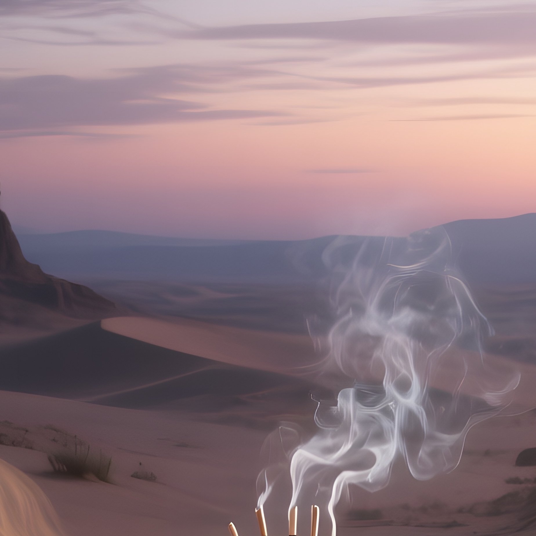 A Twilight Desert Ruin Altar Amidst Broken Columns, Sand Swirling Around An Ancient Stone Basin - Full Resolution Quality Preview