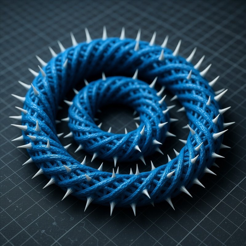 A Twisted Spiked Structure Resembling A Snake Or Worm 3D Modeling