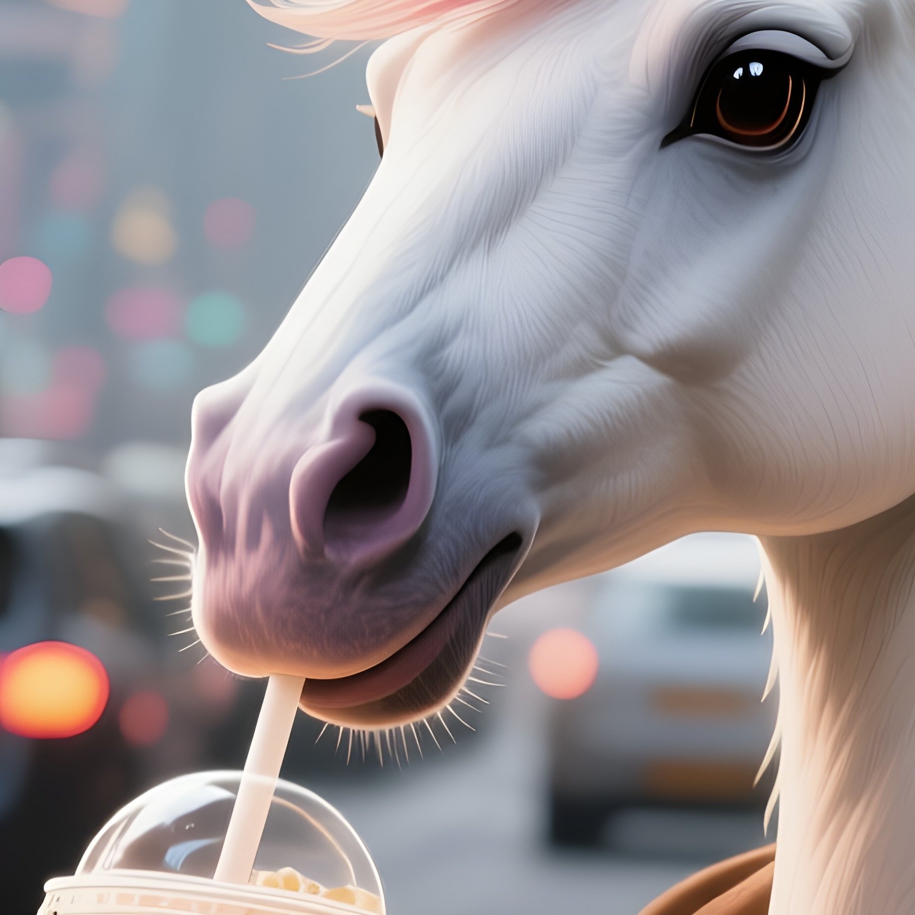 A Unicorn Sitting In Traffic Drinking Bubble Tea2 - Full Resolution Quality Preview