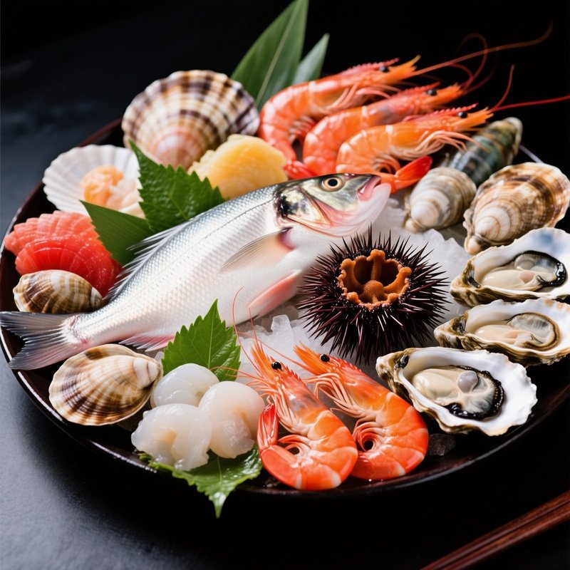 A Variety Of Seafood Items Arranged On A Platter Seafood Fresh