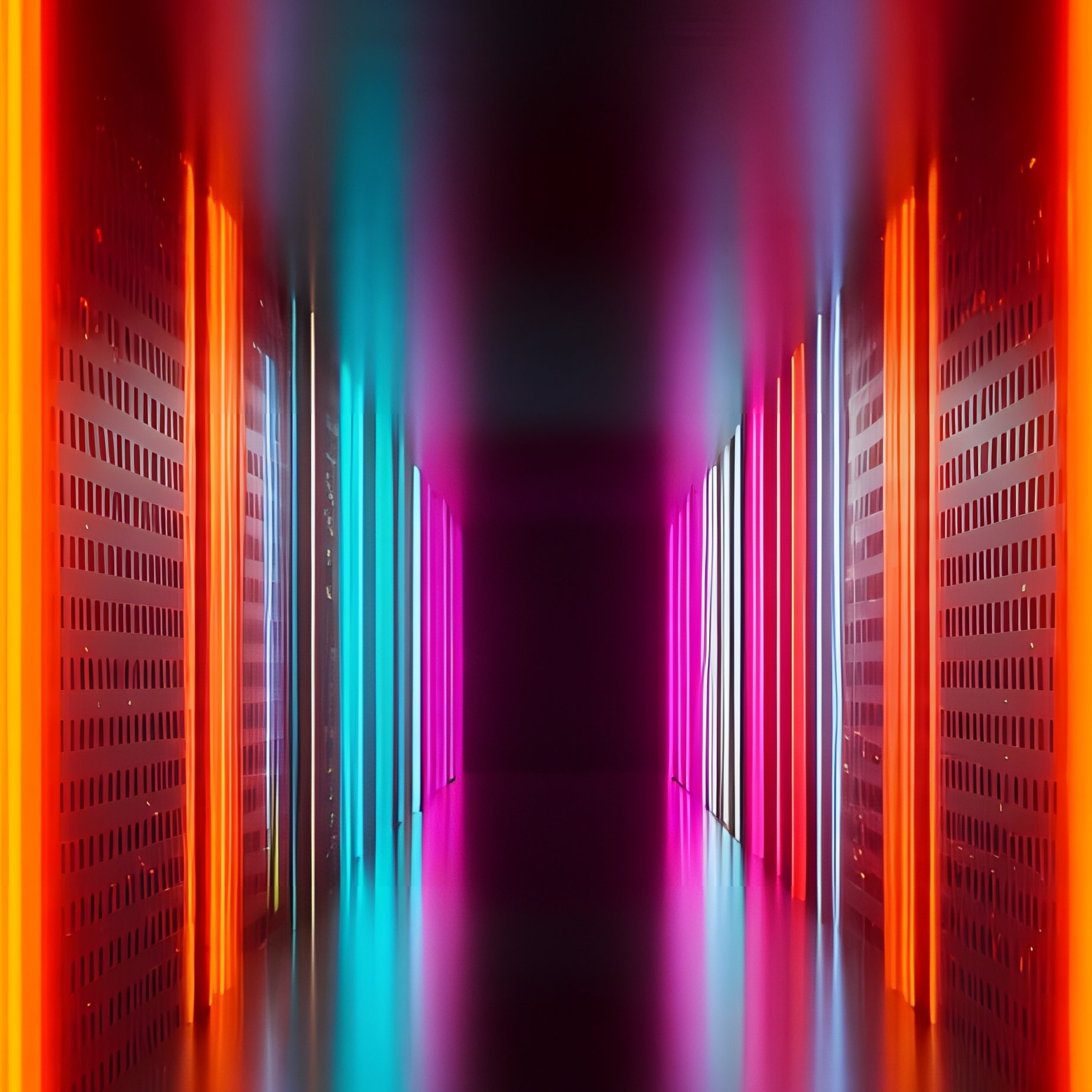 A Vibrant Neon Lit Corridor Neon Corridor - Full Resolution Quality Preview