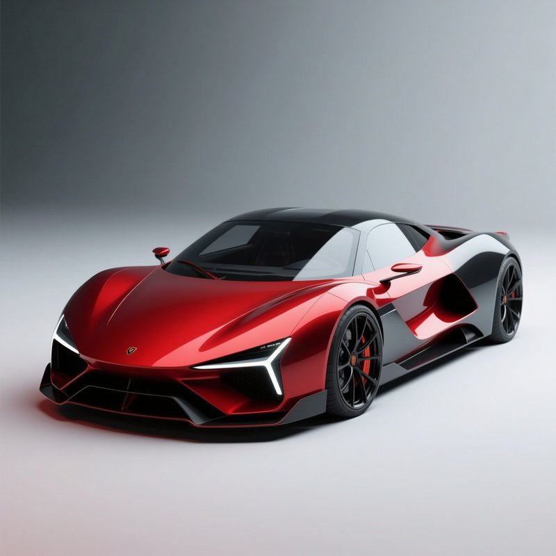 A Vibrant Red Sports Car Sports Car Digital Rendering