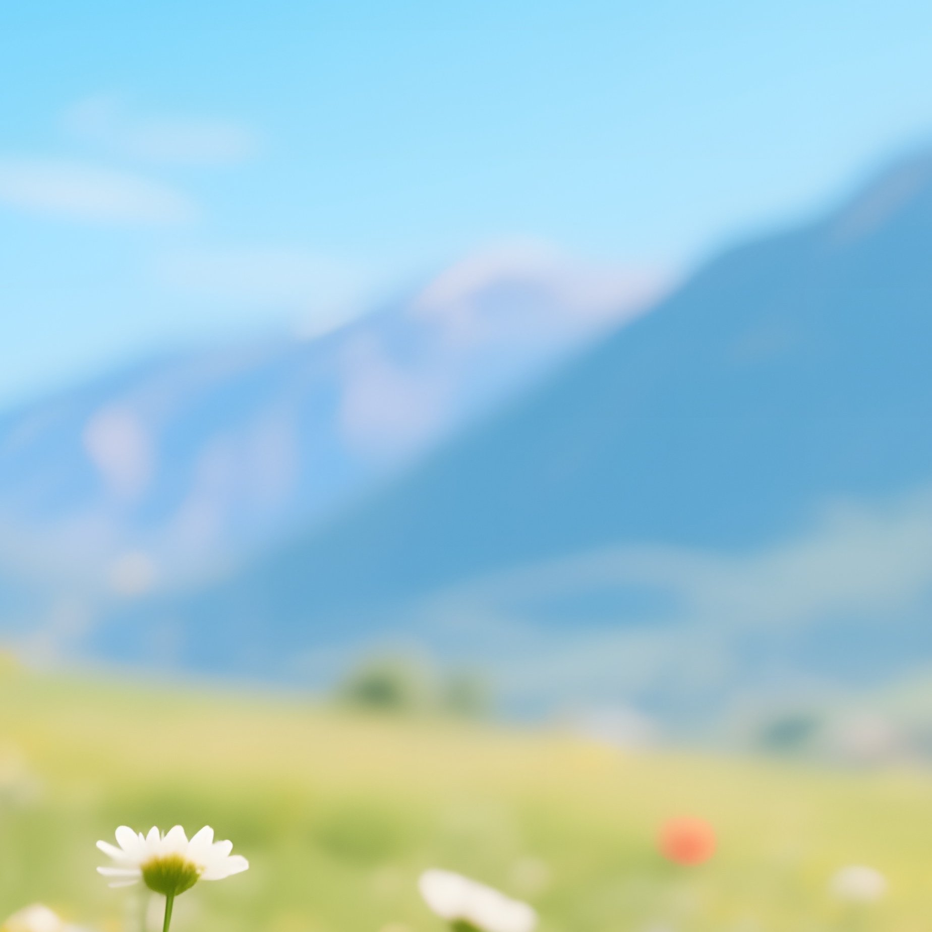 A Vibrant Spring Meadow Bursting With Wildflowers—Tulips, Daisies, And Poppies—Under A Bright Blue - Full Resolution Quality Preview