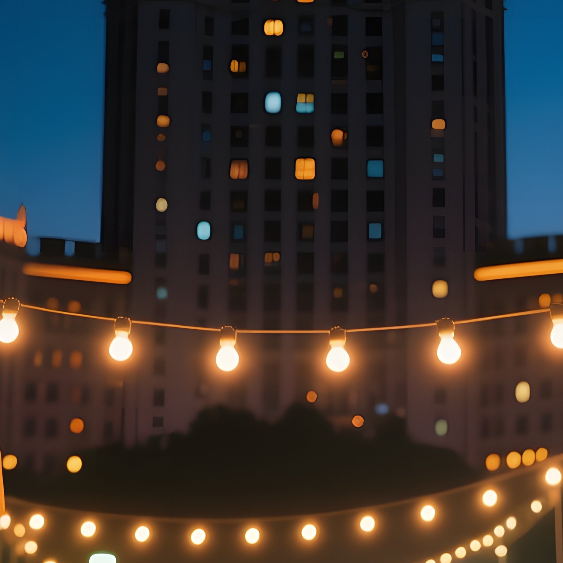 A Vibrant Summer Night Market Illuminated By Strings Of Warm Bulbs, Stalls Selling Grilled Kebabs - Full Resolution Quality Preview