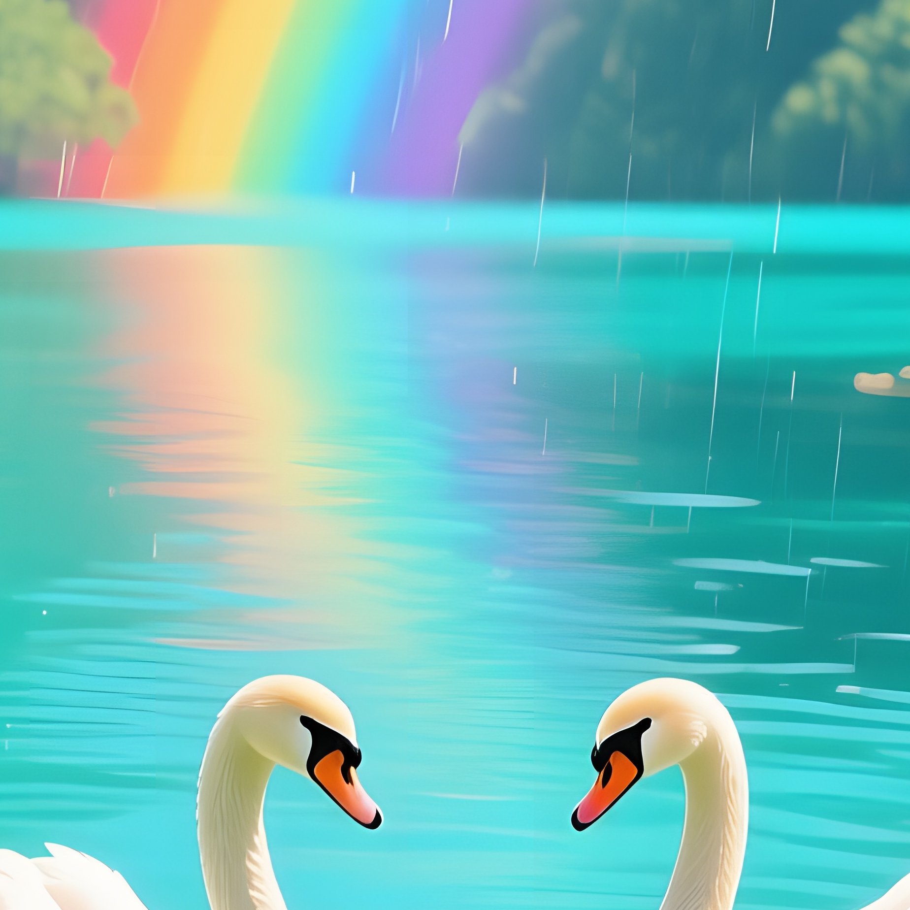 A Vibrant Summer Scene On A Tropical Lagoon Surrounded By Dense Mangroves, Bright Turquoise Water - Full Resolution Quality Preview