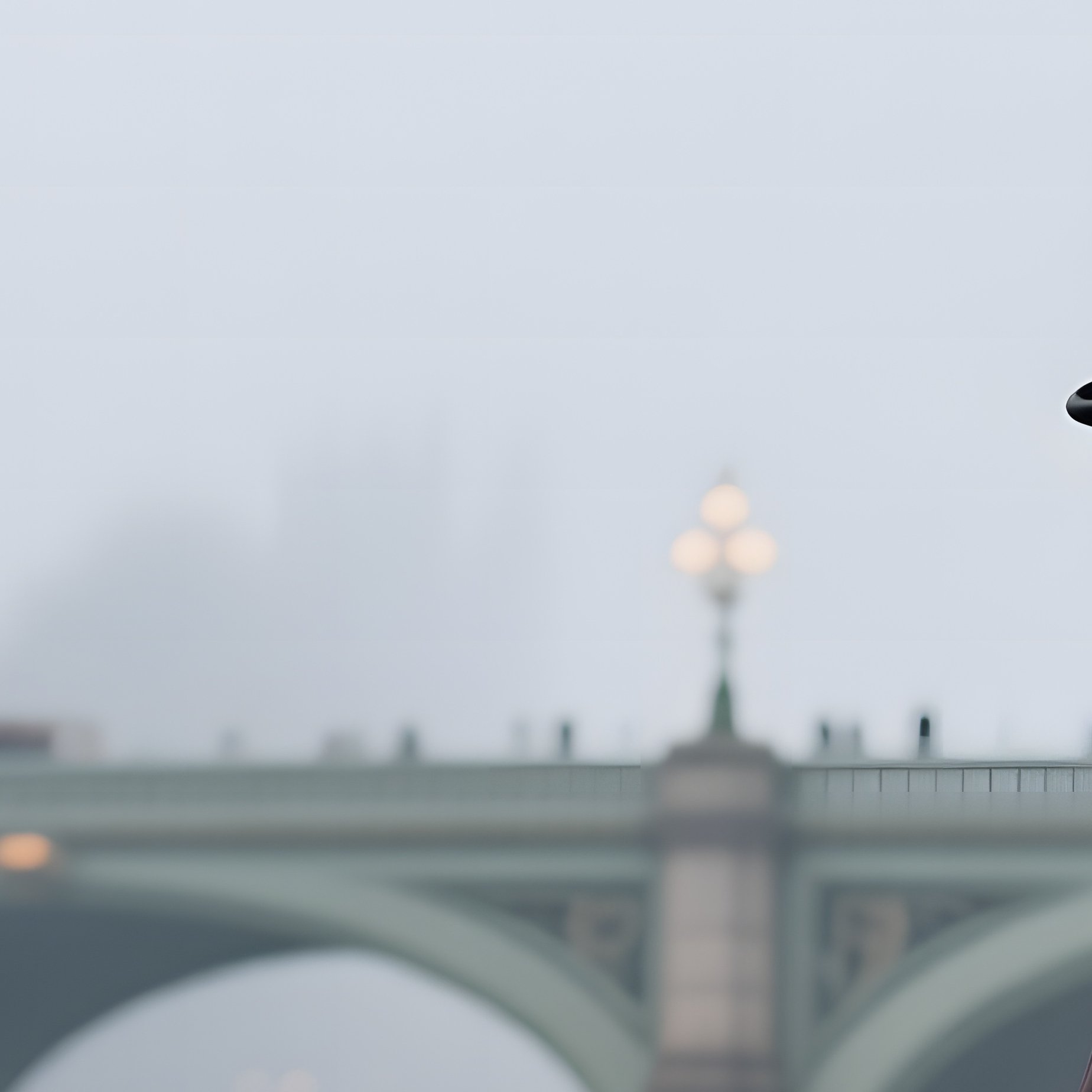 A Victorian Gentleman In A Top Hat Stands On A Foggy London Bridge, Gas Lamps Flickering, River - Full Resolution Quality Preview