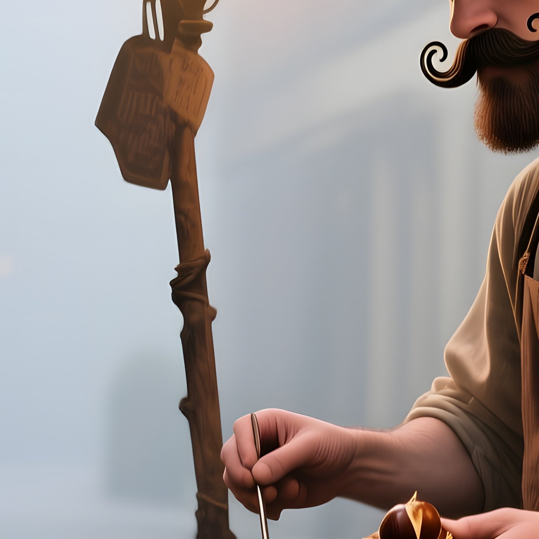 A Victorian Street Vendor With A Curled Moustache And Short Beard Sells Roasted Chestnuts On A - Full Resolution Quality Preview