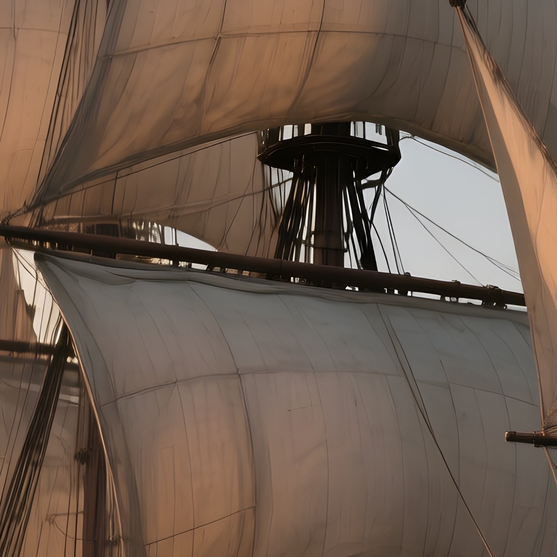 A Vintage Tall Ship Sailing In Calm Evening Light - Full Resolution Quality Preview