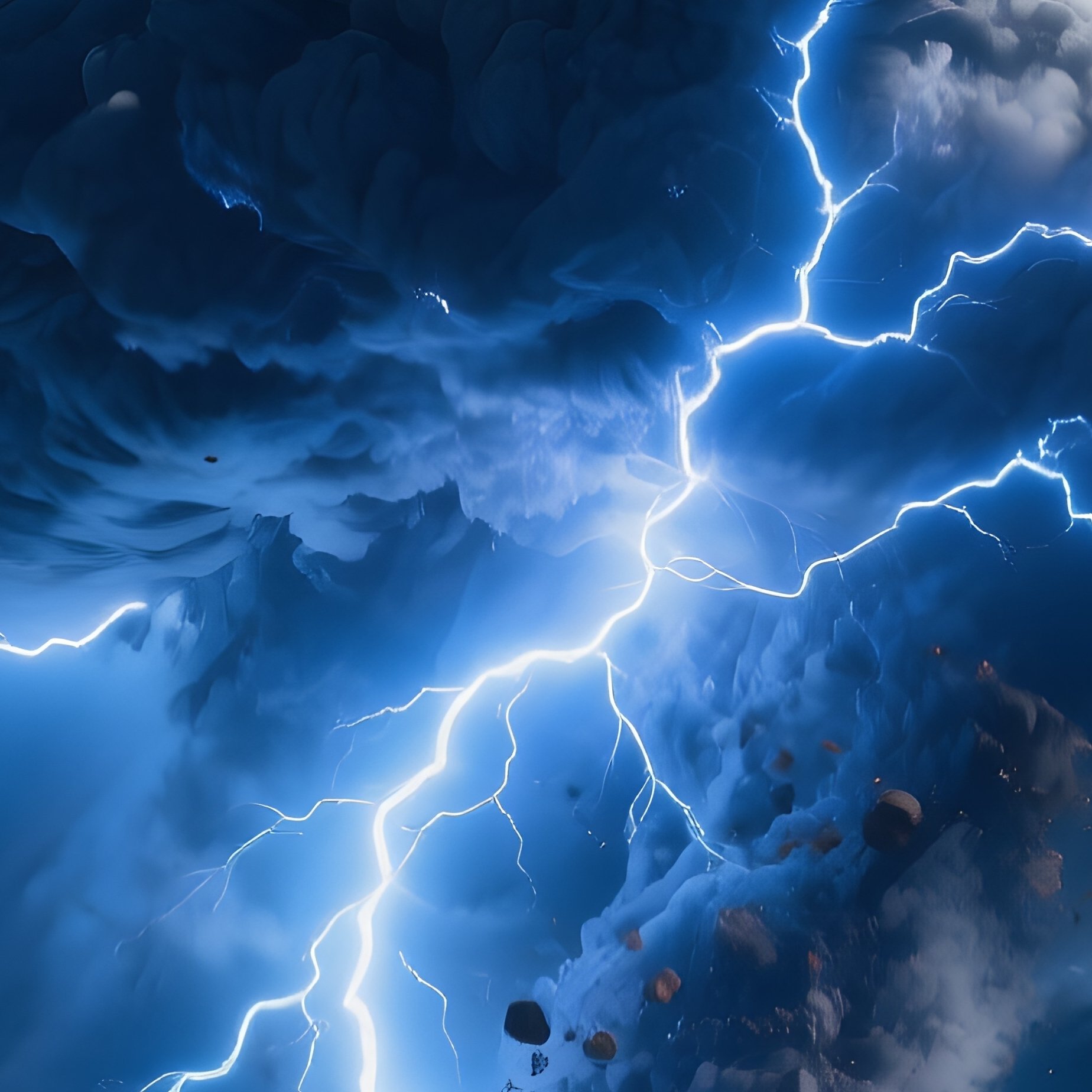 A Volcanic Thundercloud Viewed From Space Glowing With Electric Veins - Full Resolution Quality Preview