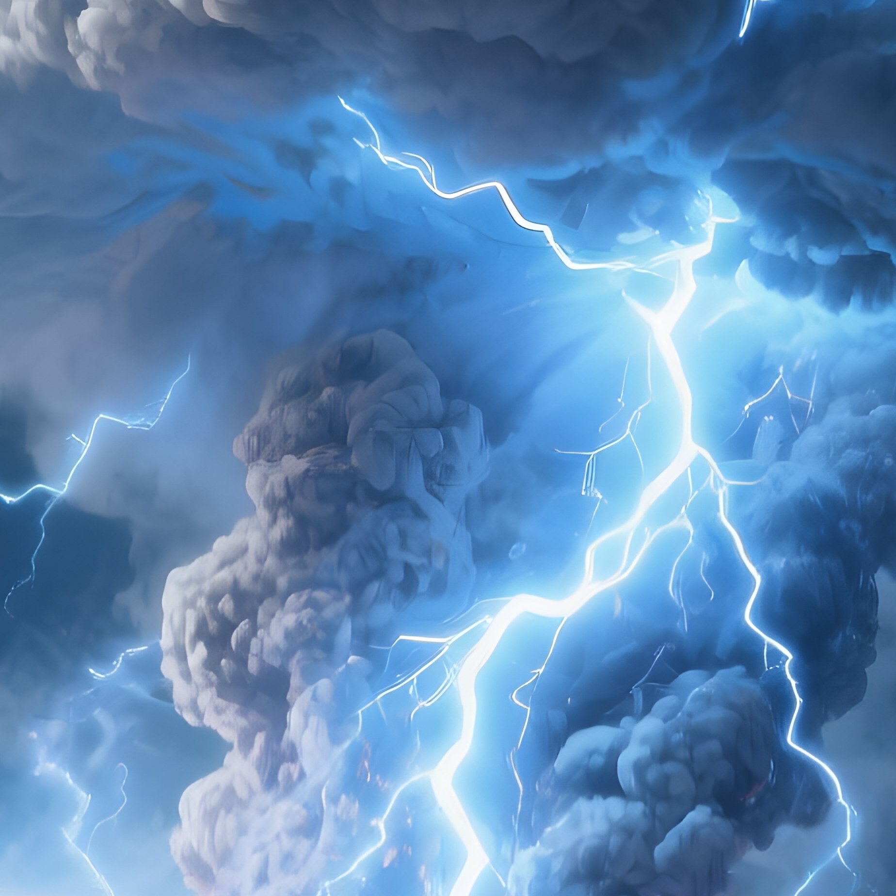 A Volcanic Thundercloud Viewed From Space Glowing With Electric Veins - Full Resolution Quality Preview