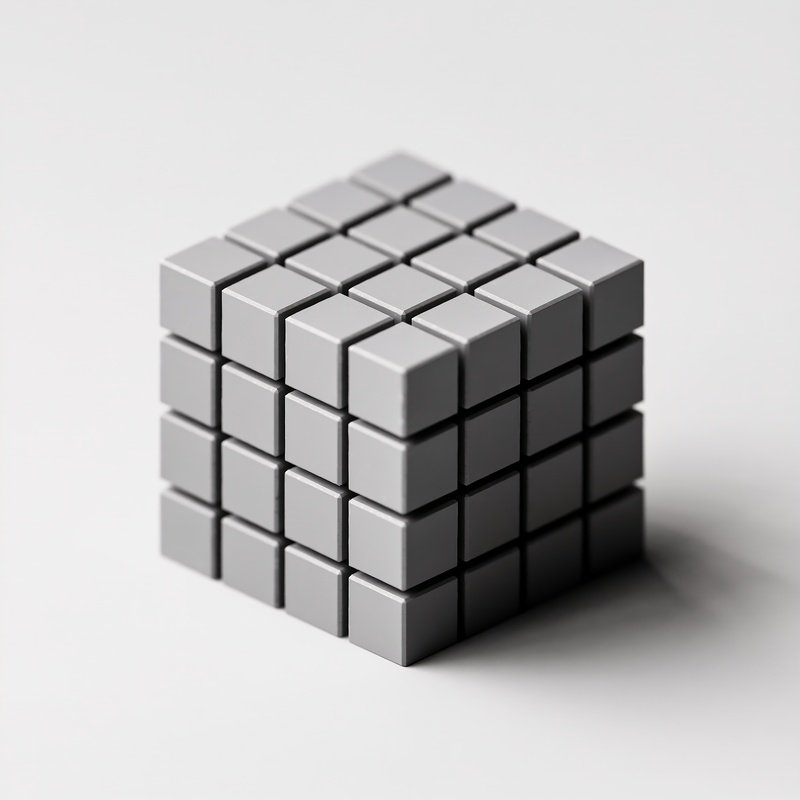 A Voxel Cluster Button Made Of Many Tiny Cubes All The Same Color No Pixel Art