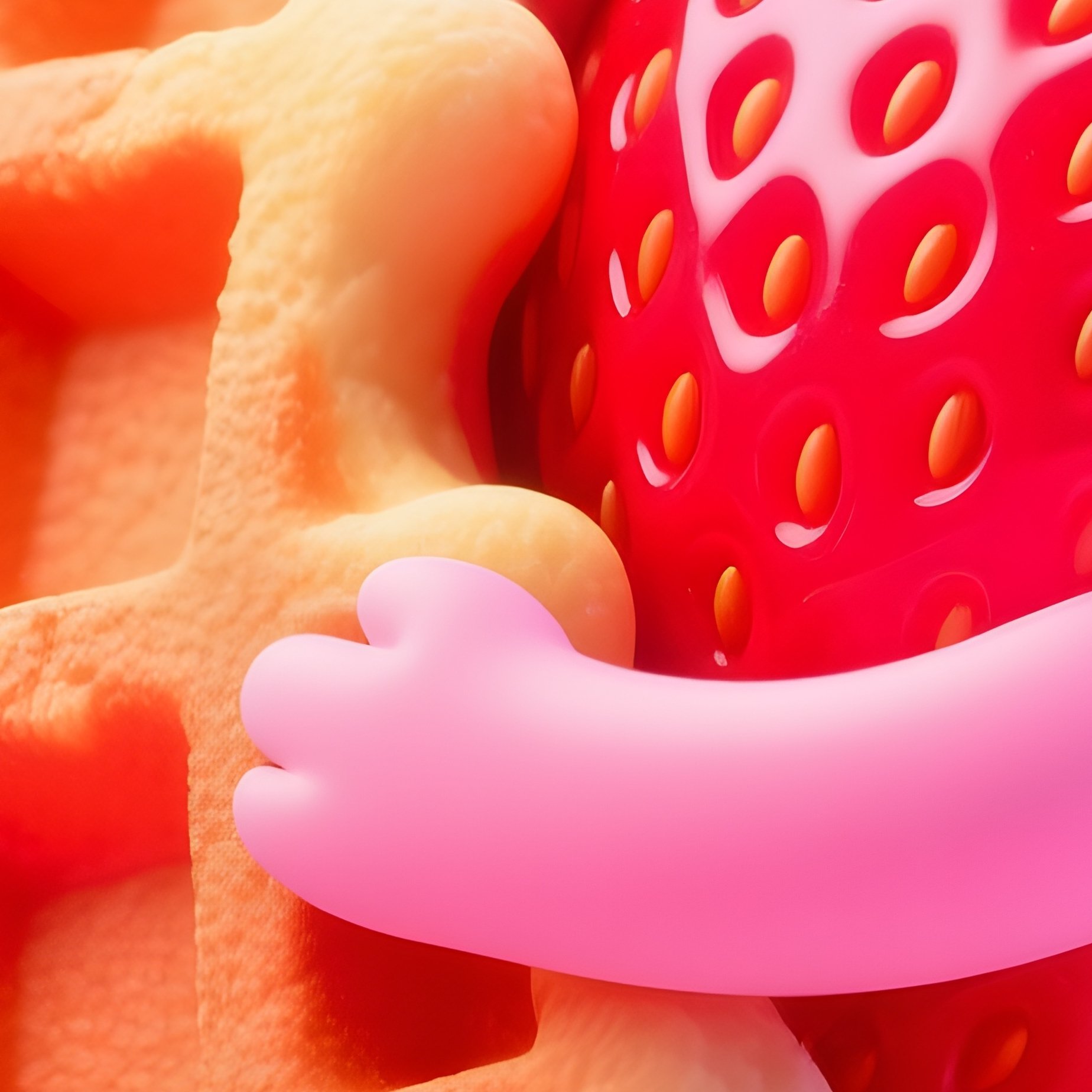 A Waffle Hugging A Strawberry 2 - Full Resolution Quality Preview