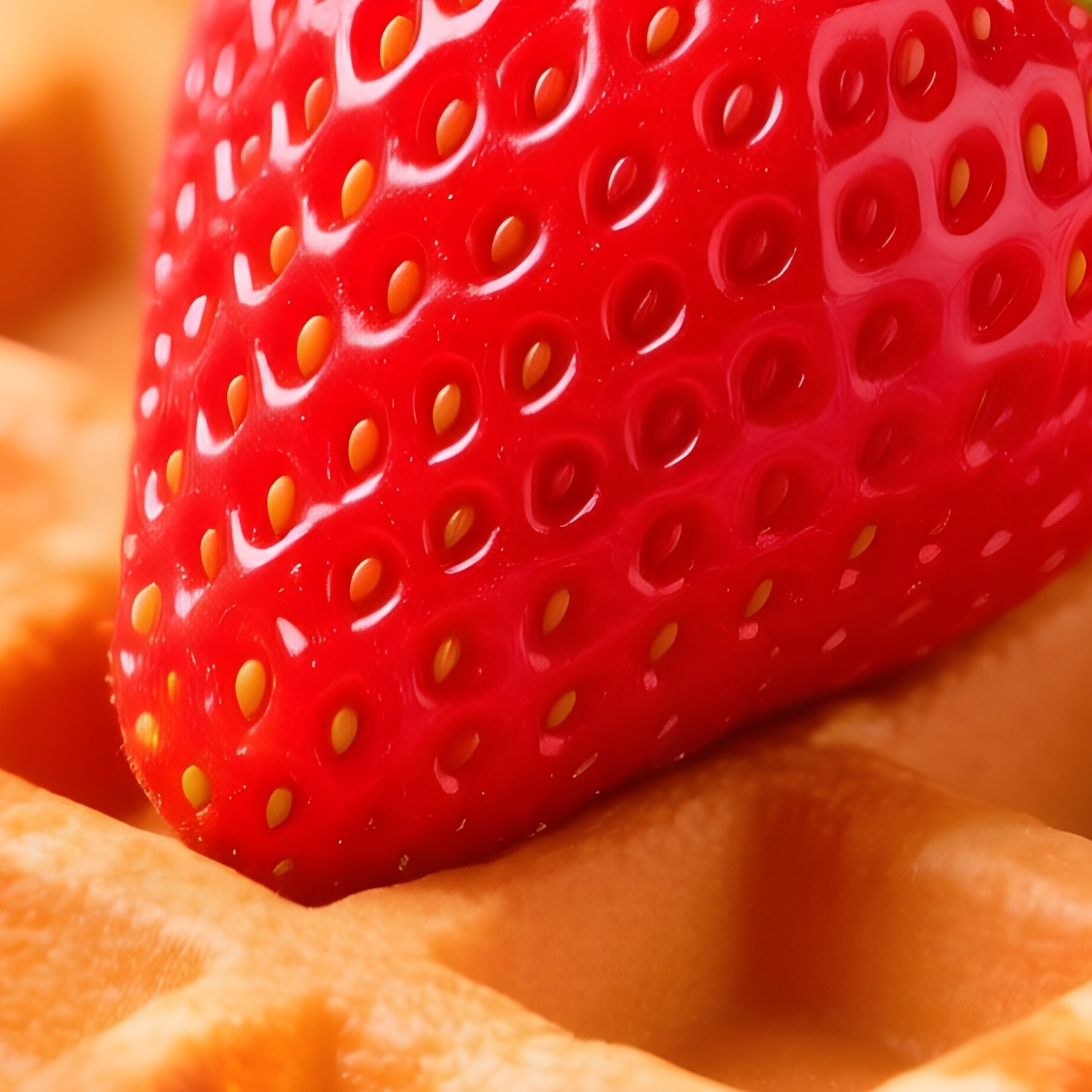 A Waffle Hugging A Strawberry - Full Resolution Quality Preview