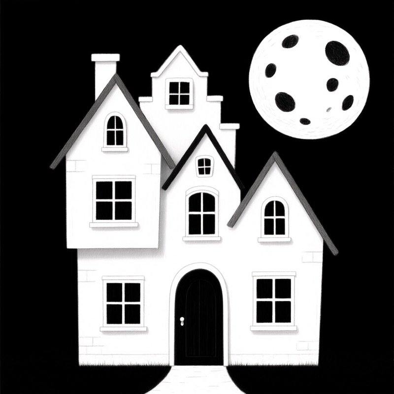 A Whimsical House Under A Moonlit Sky House Moon