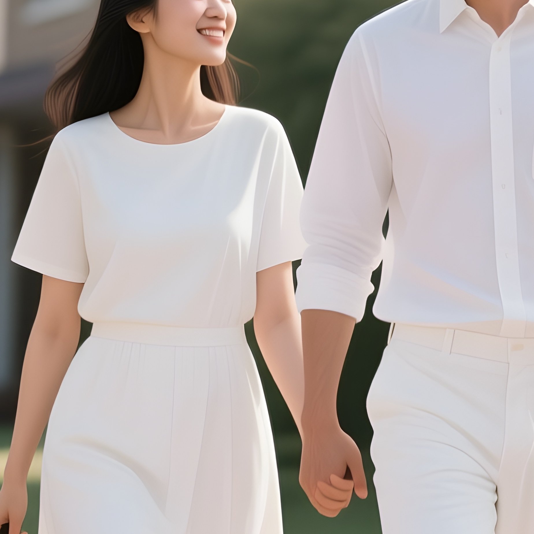 A White Couple Walking Their Dog In The Neighborhood. - Full Resolution Quality Preview