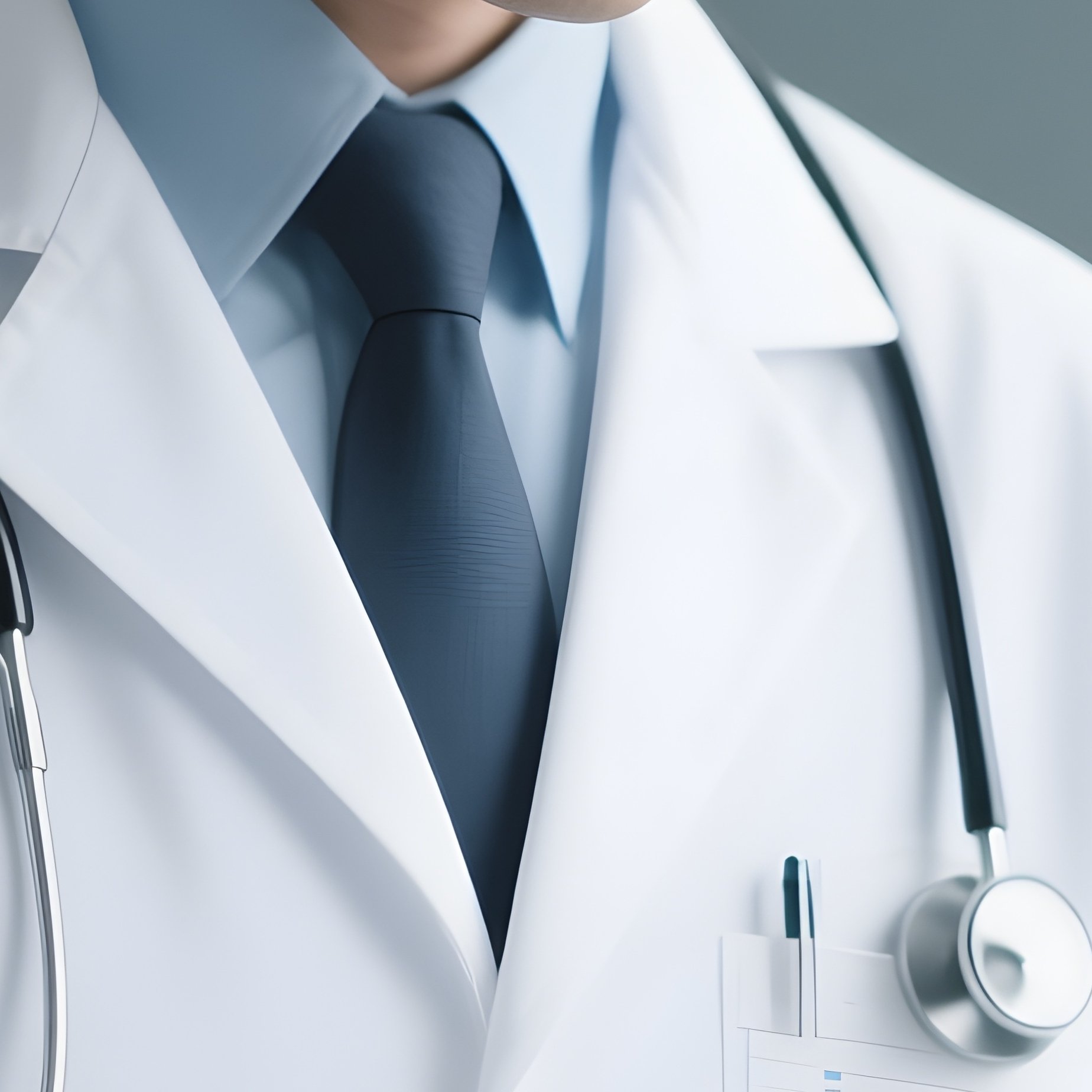 A White Doctor Using A Digital Tablet To Review Patient Data. - Full Resolution Quality Preview