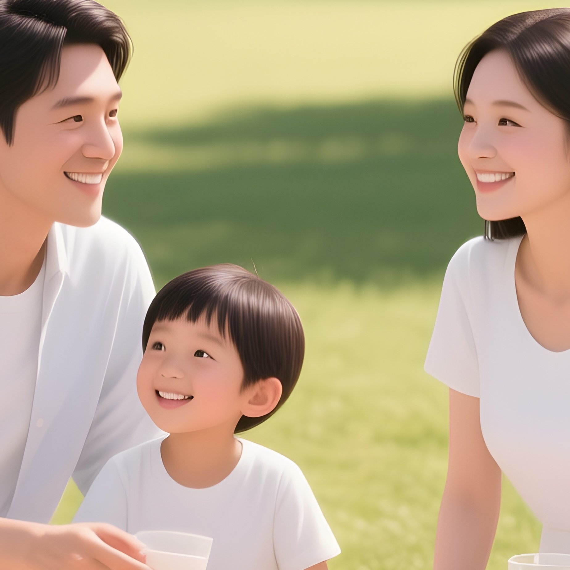 A White Family Enjoying A Picnic On A Sunny Day. - Full Resolution Quality Preview