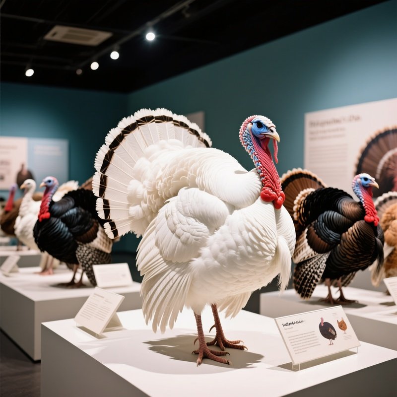 A White Holland Turkey At An Exhibition