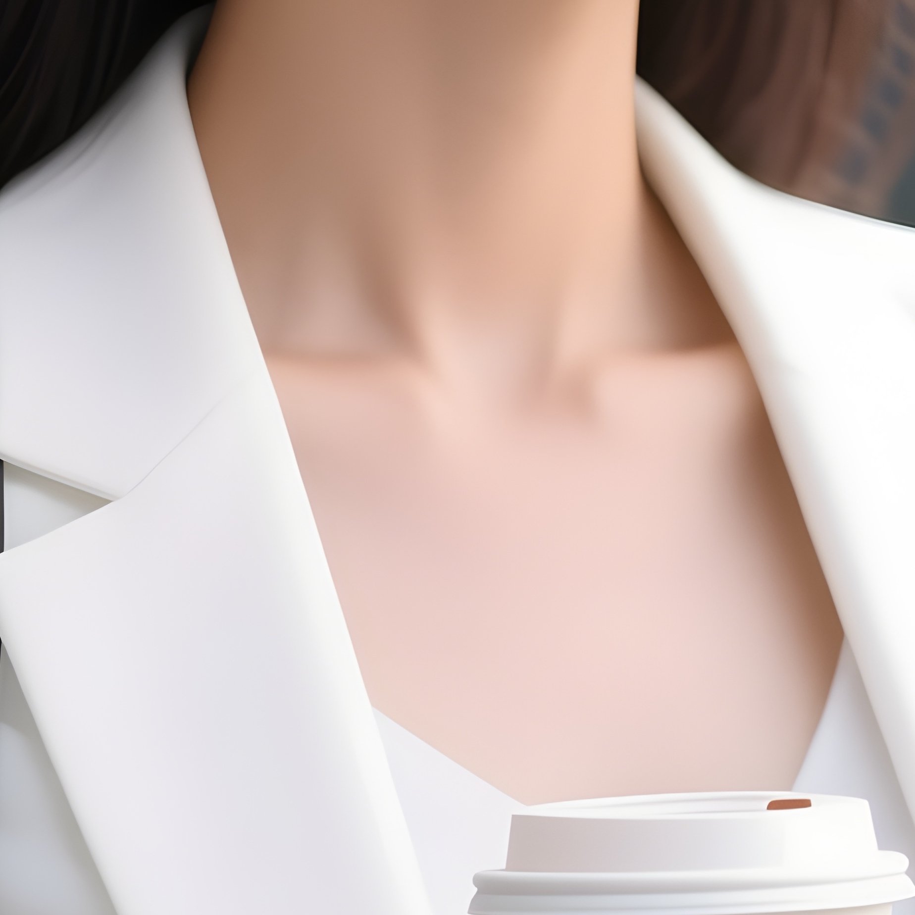 A White Woman Holding A Reusable Coffee Cup On The Go. - Full Resolution Quality Preview