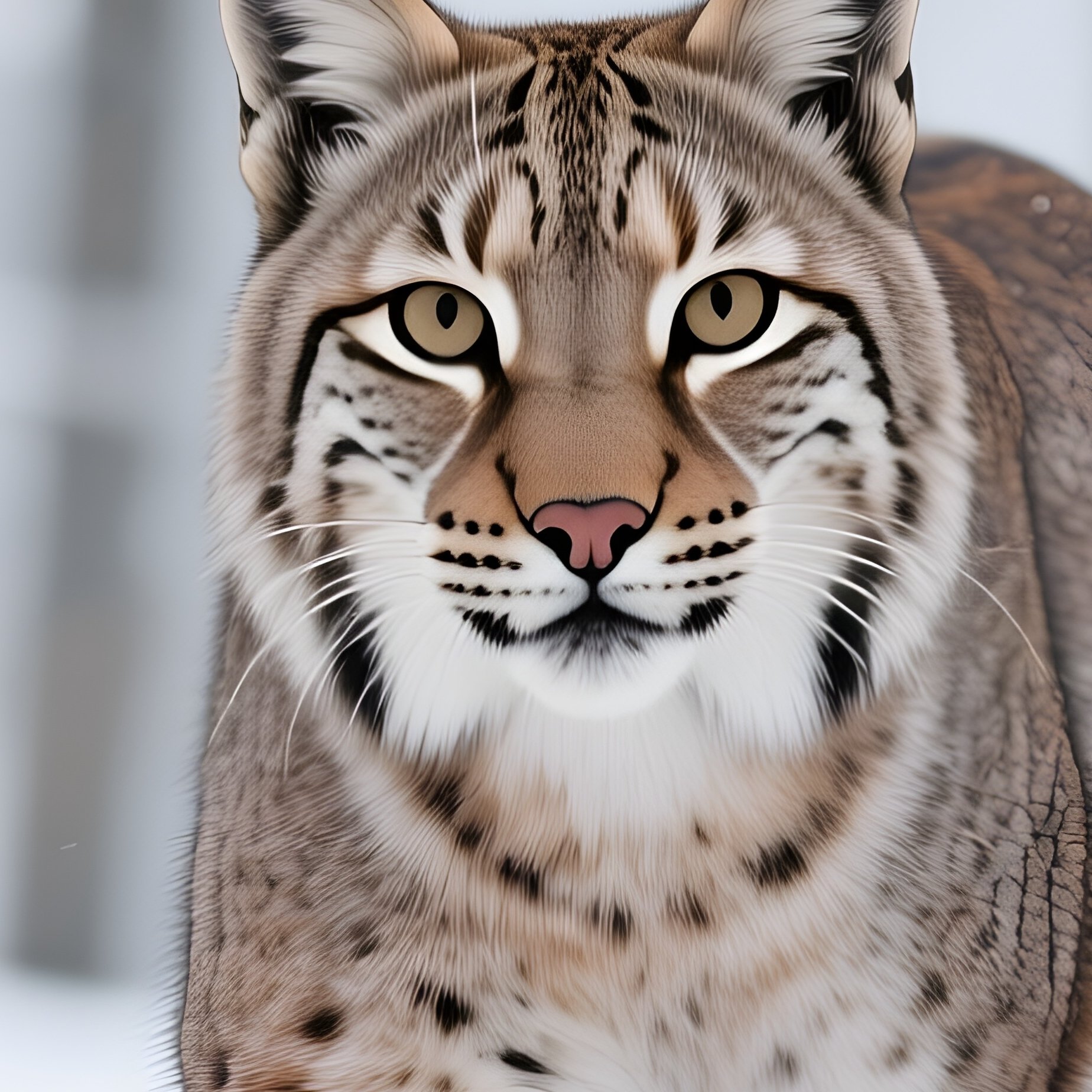 A Wild Lynx Emerging From A Snow Covered Pine Forest. - Full Resolution Quality Preview
