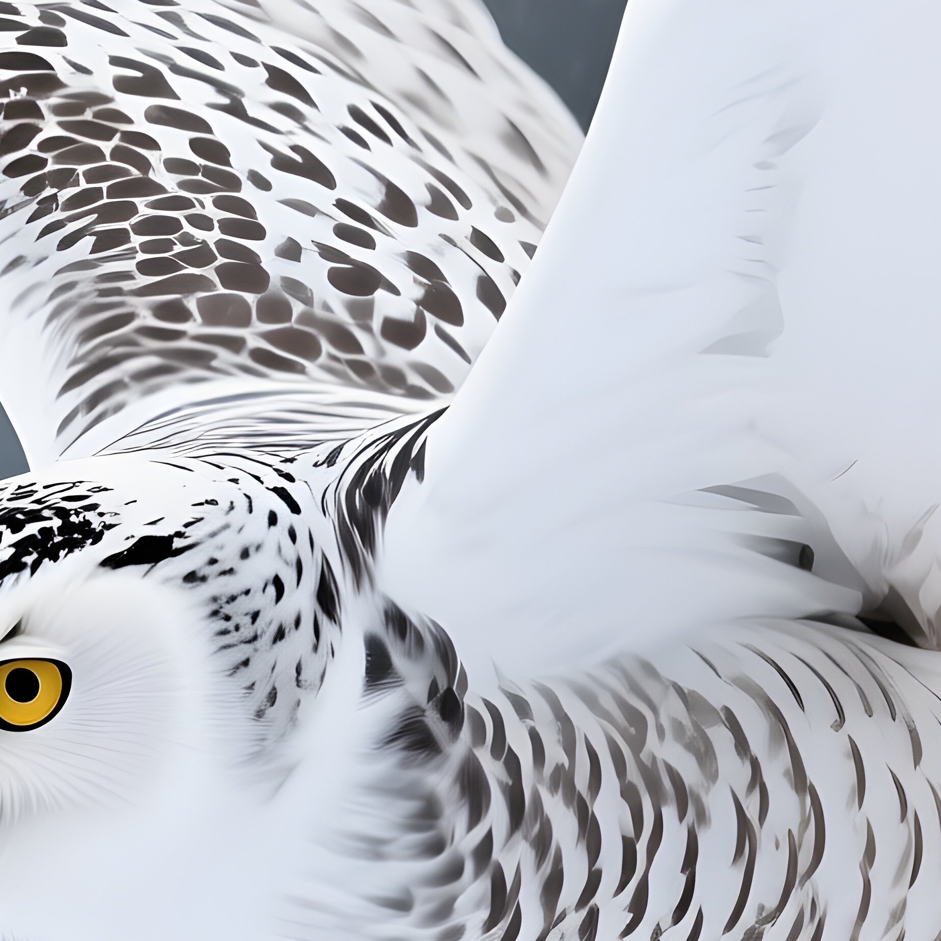 A Wild Snow Owl Diving Silently Through Heavy Snowfall. - Full Resolution Quality Preview