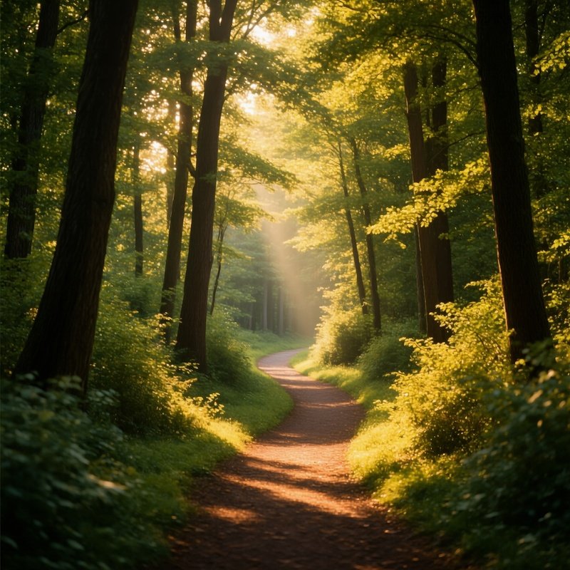 A Winding Path Through A Forest Forest Path
