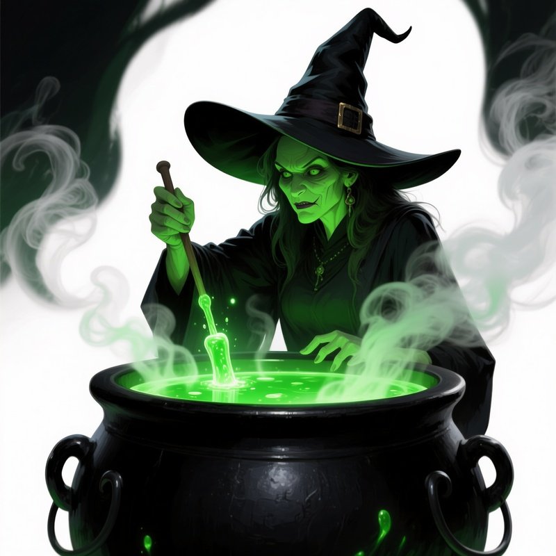A Witch Brewing A Potion In A Cauldron Witch Cauldron