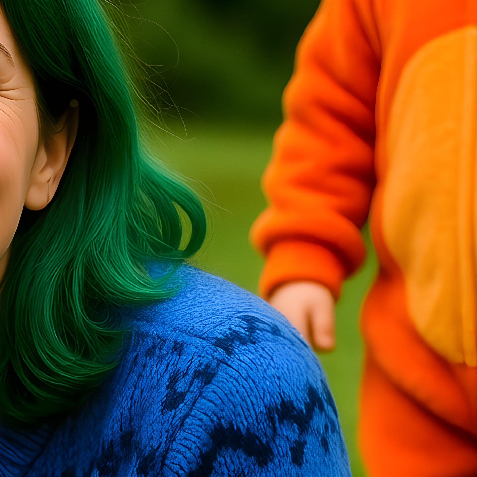 A Woman And A Child In Costumes Outdoors Outdoor Costume - Full Resolution Quality Preview