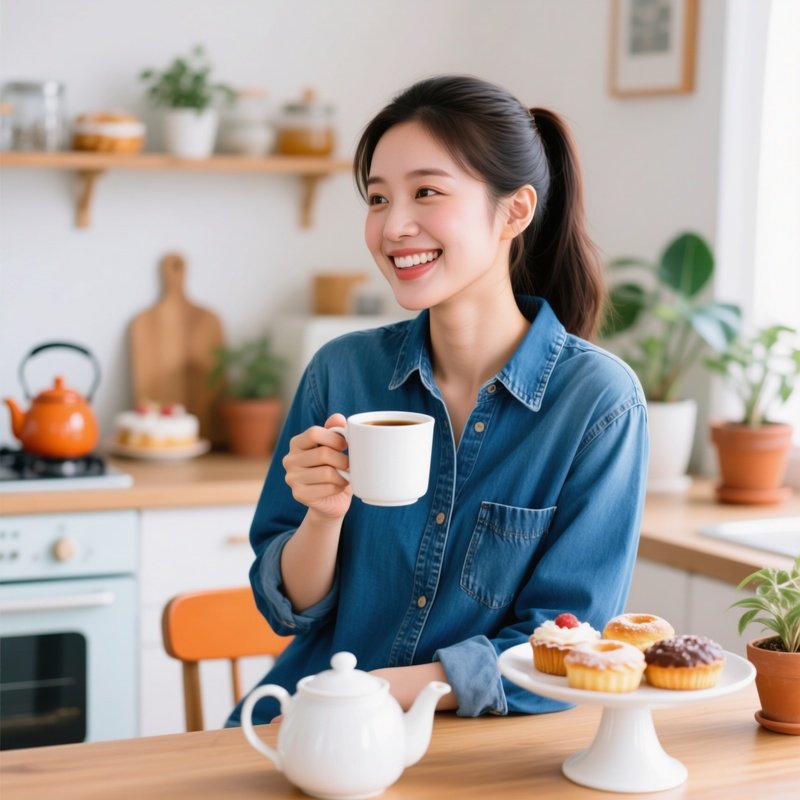 A Woman Holding A Cup Of Coffee Or Tea Woman Coffee