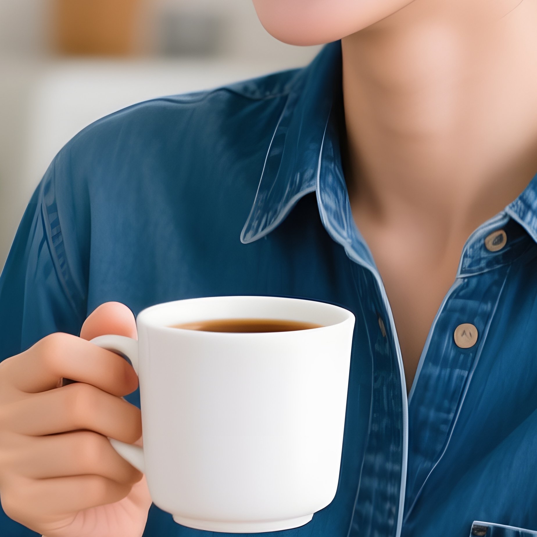 A Woman Holding A Cup Of Coffee Or Tea Woman Coffee - Full Resolution Quality Preview