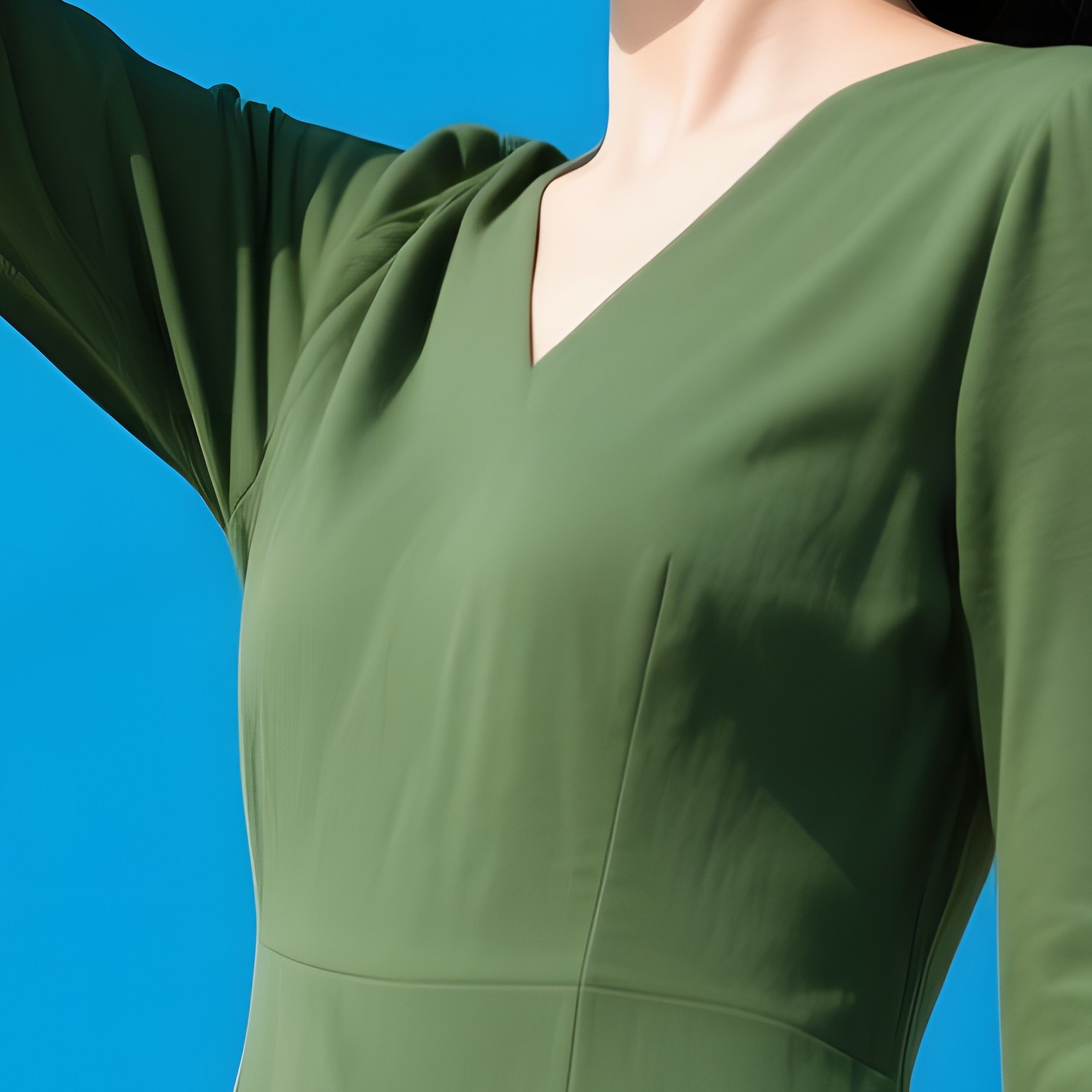 A Woman In A Green Dress Woman Outdoor - Full Resolution Quality Preview