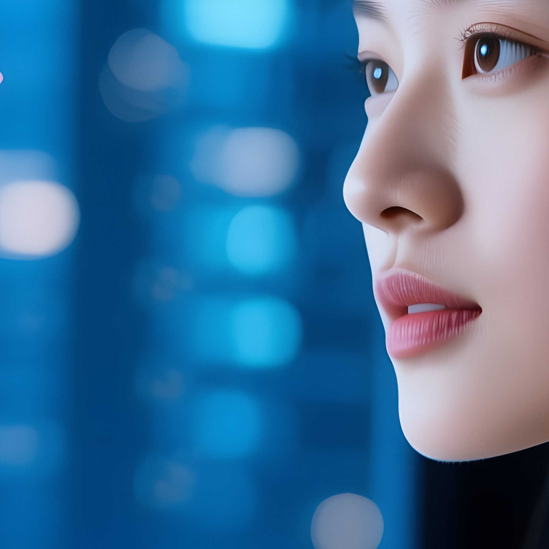 A Woman Looking At A Screen Filled With Code Technology - Full Resolution Quality Preview