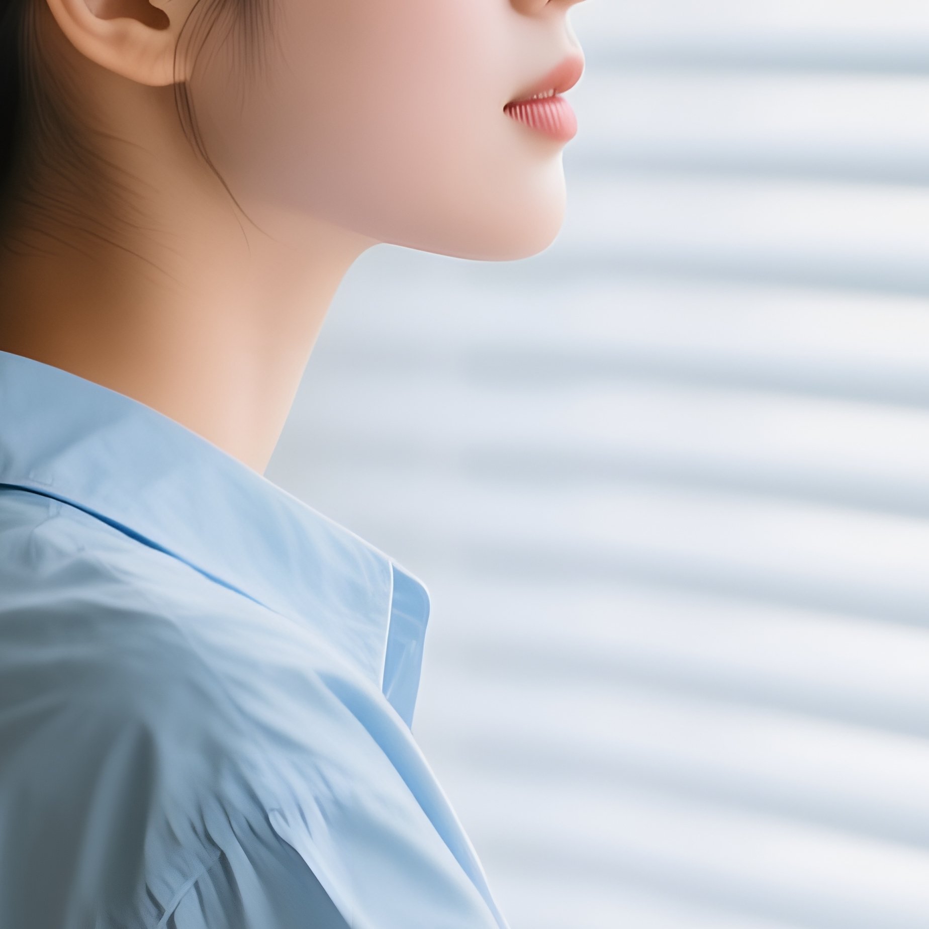 A Woman Looking Through Window Blinds Woman Window - Full Resolution Quality Preview