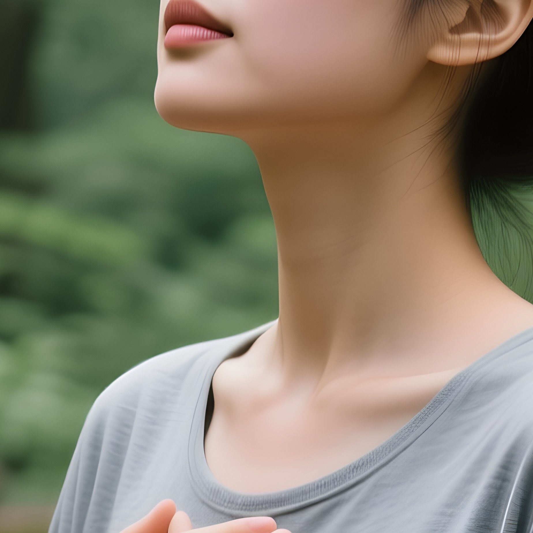 A Woman Practicing Meditation Or Deep Breathing Meditation Nature - Full Resolution Quality Preview