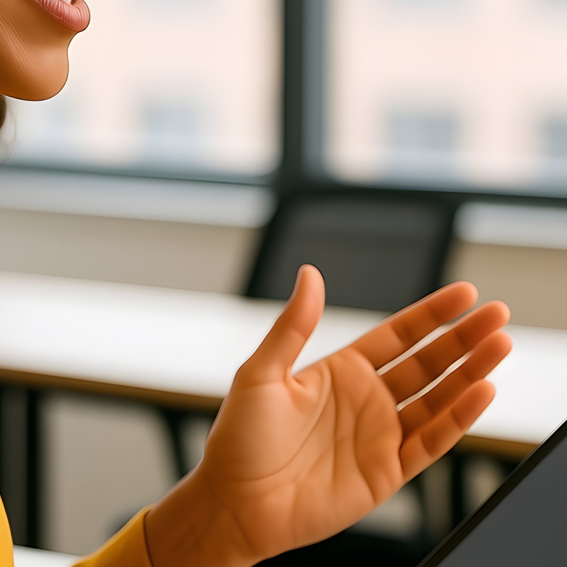 A Woman Presenting Or Leading A Discussion In An Office Setting - Full Resolution Quality Preview