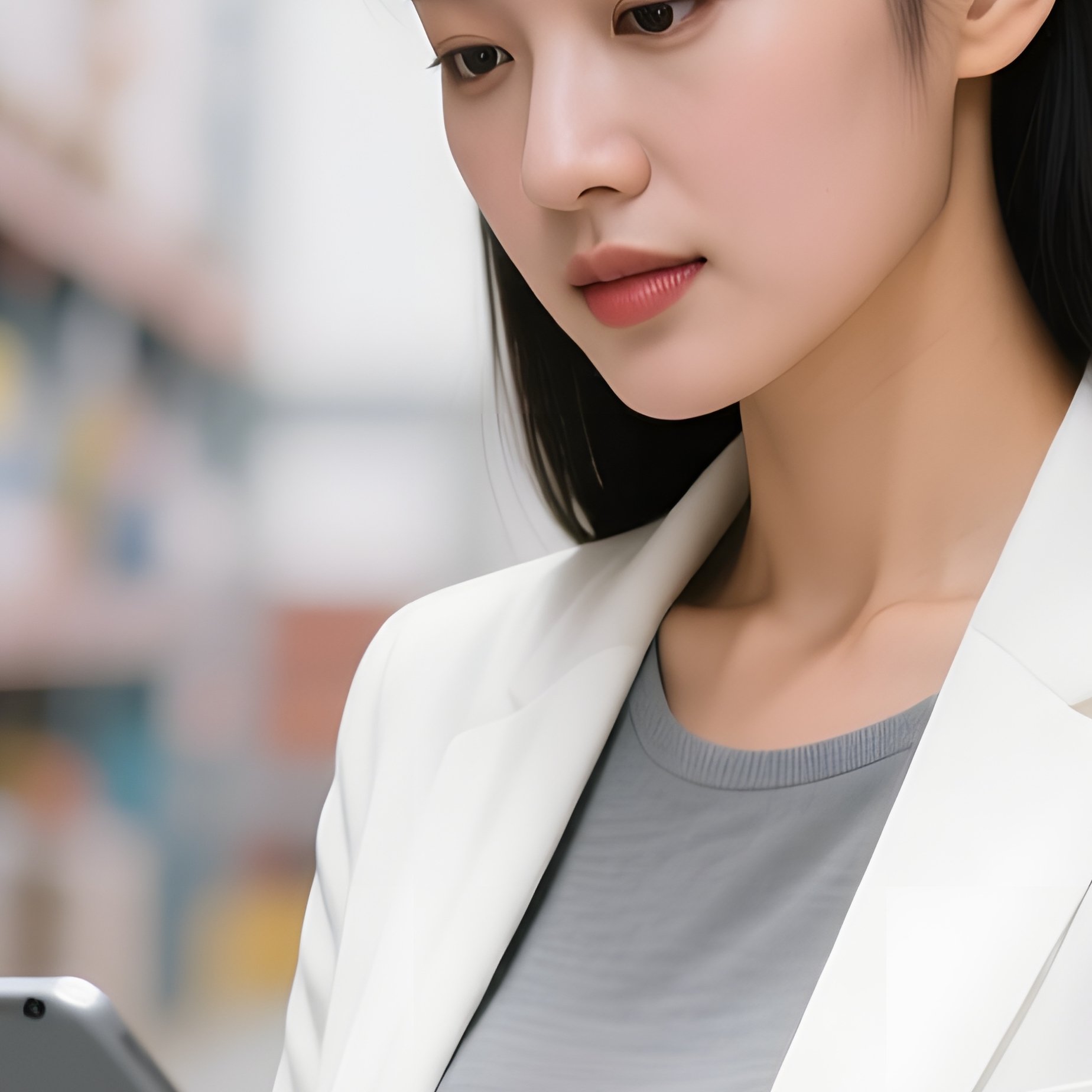 A Woman Using A Tablet In A Warehouse Warehouse Inventory - Full Resolution Quality Preview
