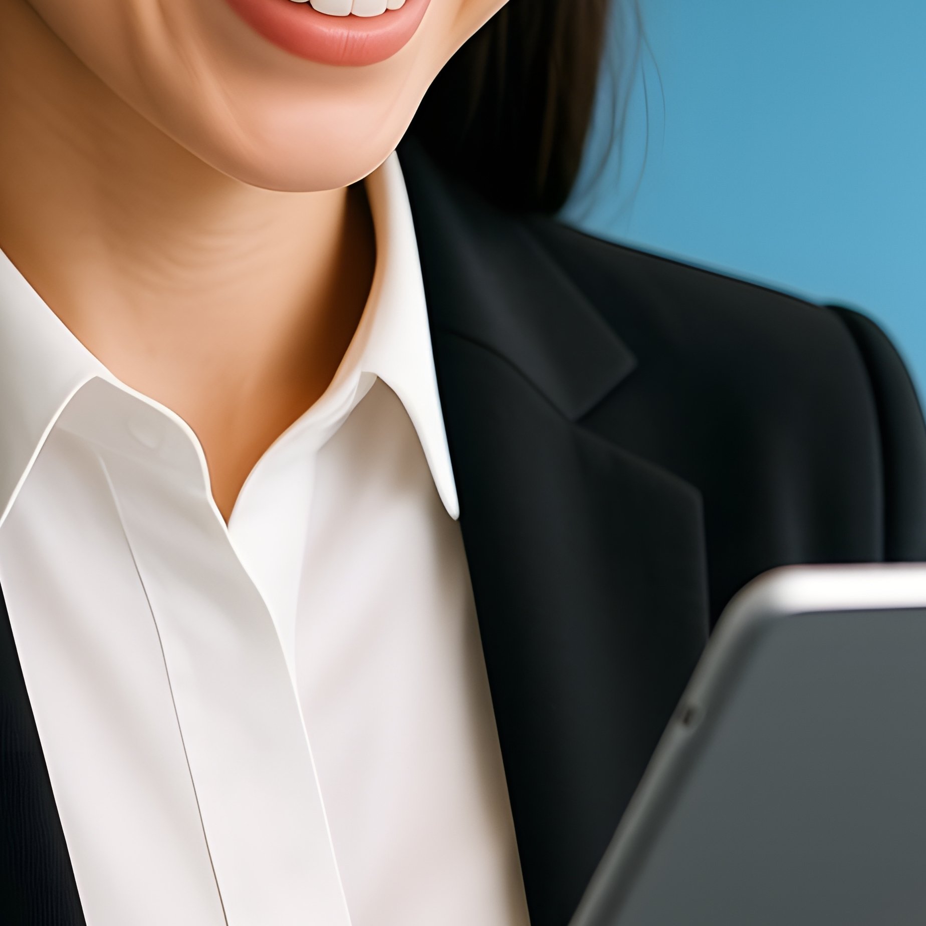 A Woman Using A Tablet Woman Tablet - Full Resolution Quality Preview