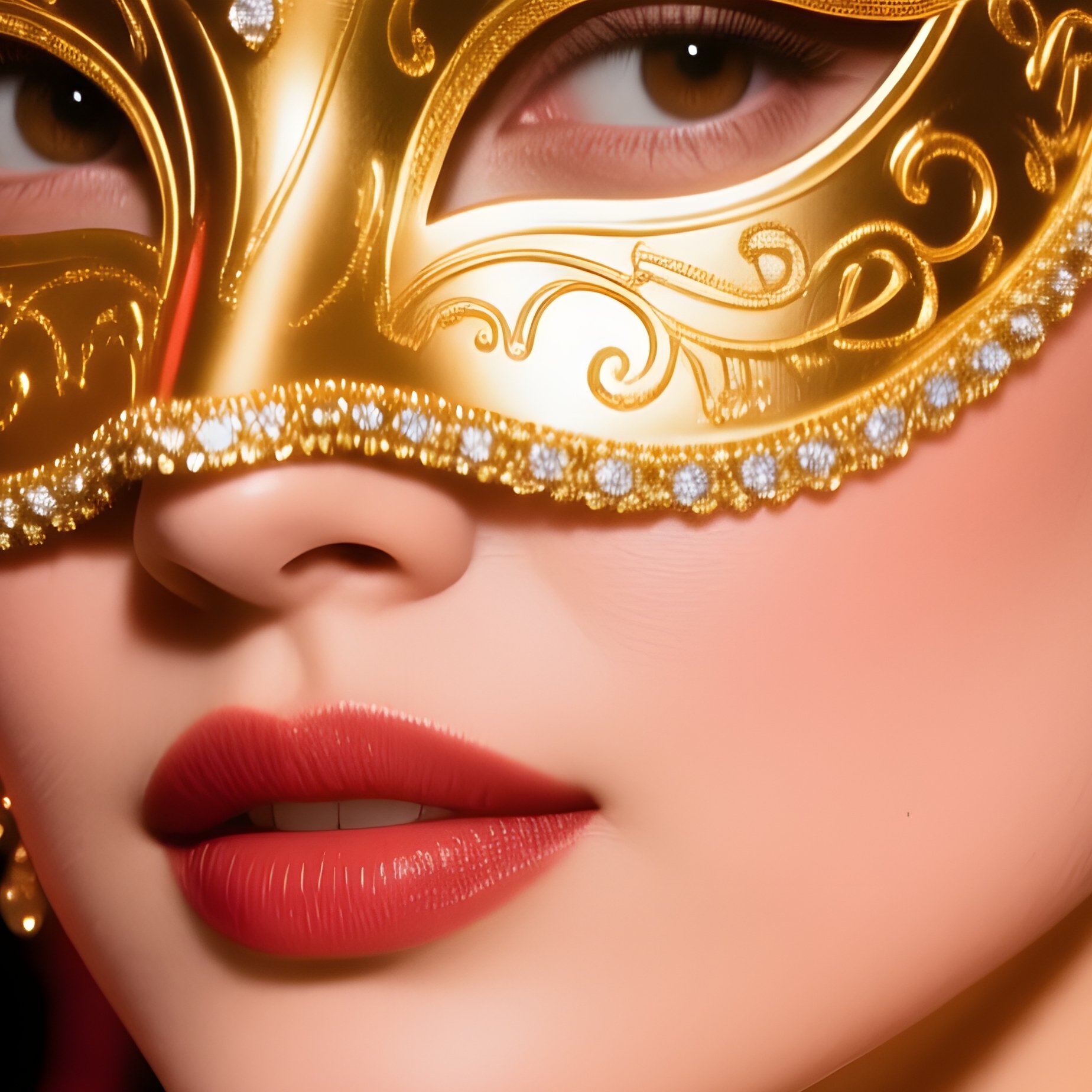 A Woman Wearing A Decorative Mask Mask Party - Full Resolution Quality Preview