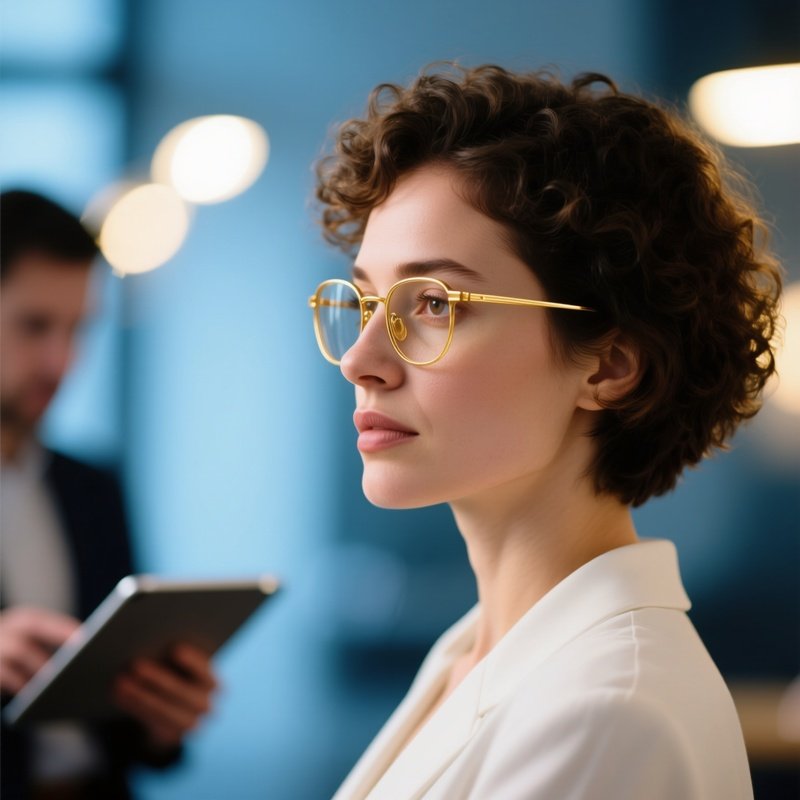 A Woman Wearing Glasses Woman Glasses