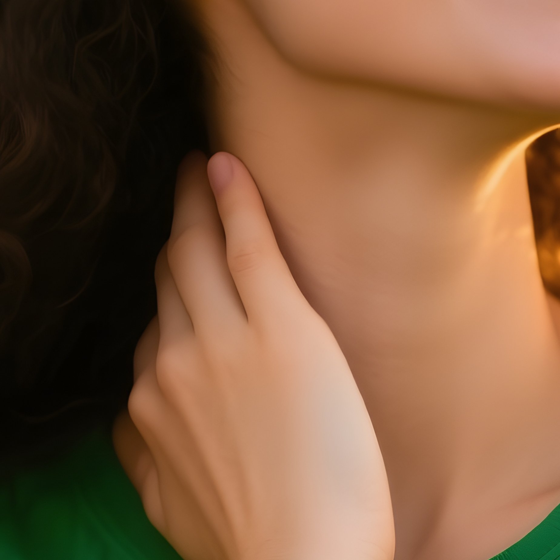 A Woman With Curly Hair And A Green Top Woman Curly Hair - Full Resolution Quality Preview